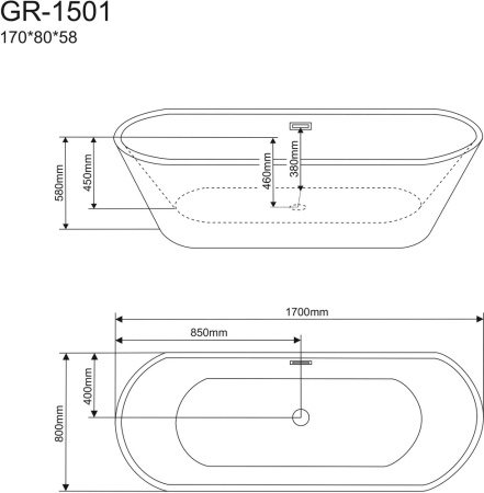 Акриловая ванна Grossman GR-1501 170x80 фото
