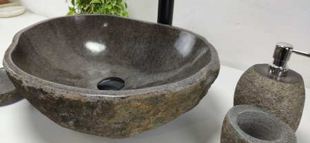 Накладная раковина из речного камня RS0869 (50*37*15) фото