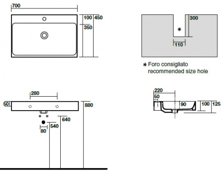Подвесная раковина Kerasan Cento 3532 bi*1 фото