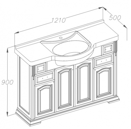 Тумба с раковиной Opadiris Риспекто 120 Z0000012634 белая фото
