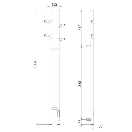 Электрический полотенцесушитель Vincea VTD-1D2BE 25х130 черный, таймер фото