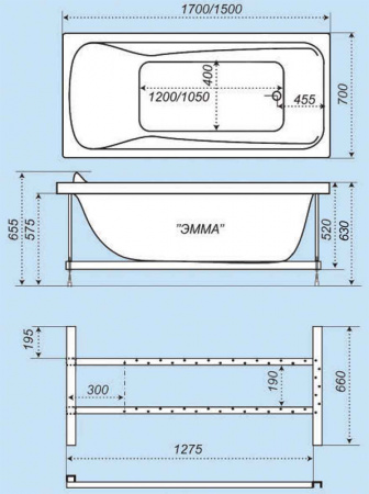 Акриловая ванна Triton Эмма 170х70 фото