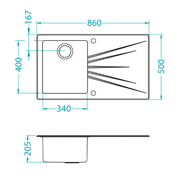 Мойка для кухни Alveus Karat 10 Фиолетовый чаша справа фото