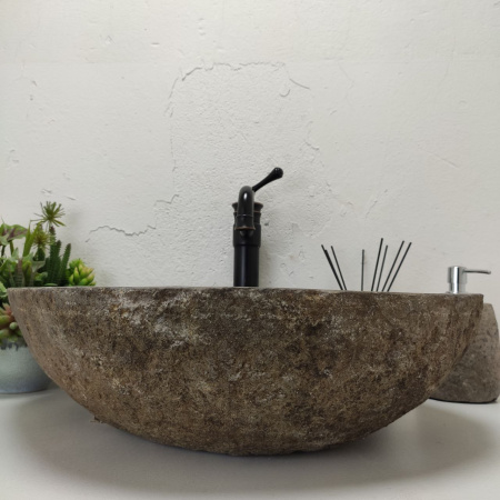 Накладная раковина из речного камня RS01470 (56*46*15) 50F фото