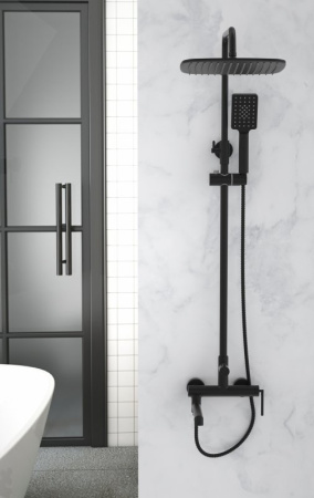 Душевая система (стойка) BelBagno Acqua ACQUA-VSCM-NERO черная матовая фото