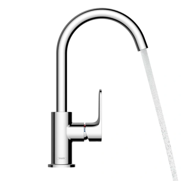 Высокий смеситель для раковины с донным клапаном Hansgrohe Rebris S 72536000 хром фото