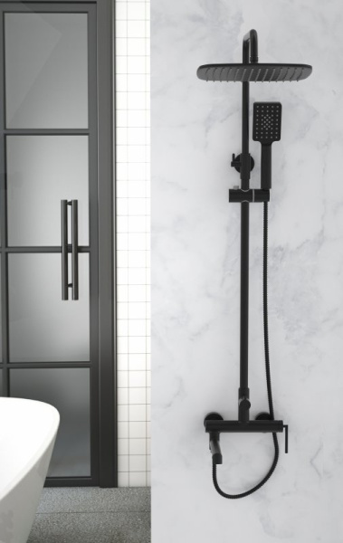 Душевая система (стойка) BelBagno Acqua ACQUA-VSCM-NERO черная матовая фото