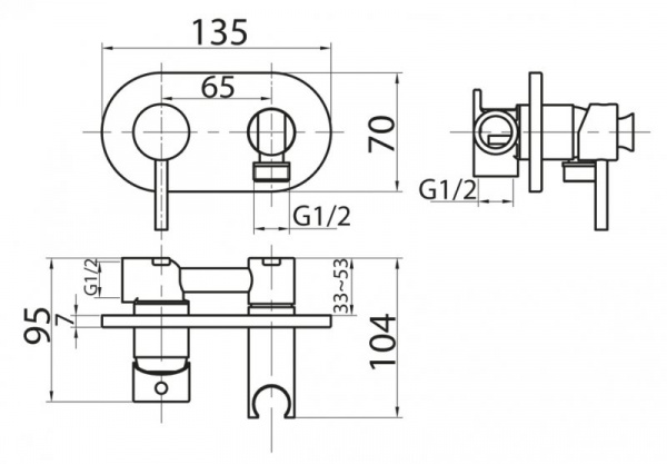 Смеситель для душа и гигенического душа Cezares CZR-DA5-01 фото