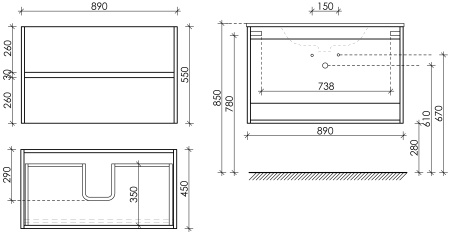 Тумба под раковину Sancos Urban UR90W белый глянец фото
