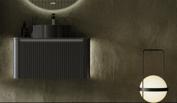 Тумба под раковину с подсветкой Jorno Lumino 80 Lum.01.80/P/A/JR антрацит фото