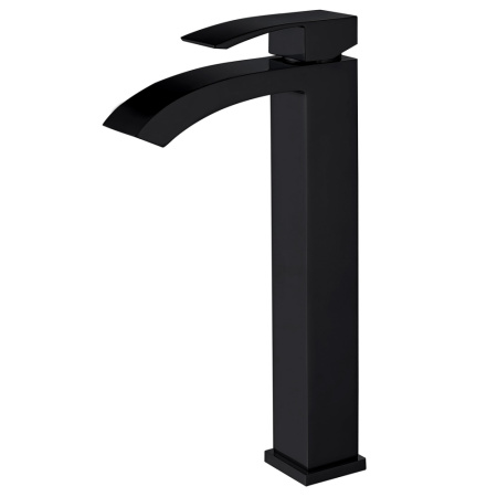 Высокий смеситель для раковины Abber Wasserfall AF8611B черный матовый фото