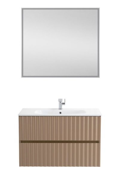 Тумба с раковиной Art&Max Elegant AM-ELEGANT-900-2C-SO-CM-LED капучино матовый / с подсветкой фото