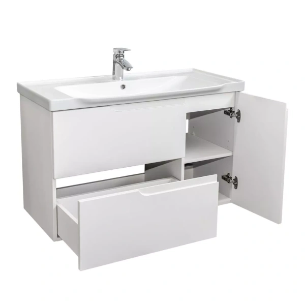 Тумба с раковиной Comforty Сидней-100 00-00022910CF белая матовая фото