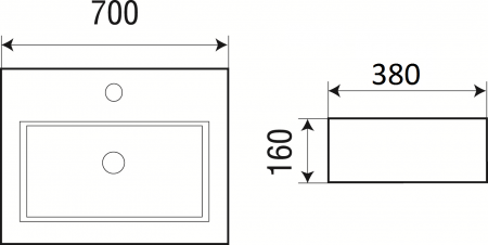 Накладная раковина WeltWasser Elbach ELBACH 2003 70х38 фото