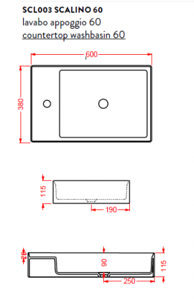 Накладная раковина Artceram Scalino SCL003 05 00 bi matt фото