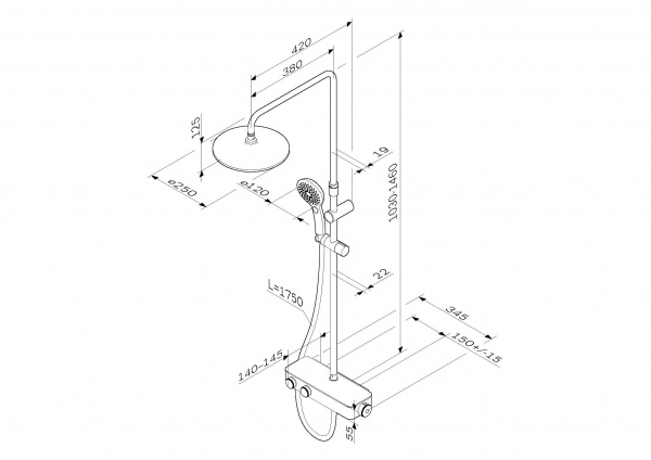 Душевая система AM.PM Inspire 2.0 F0750A400 фото