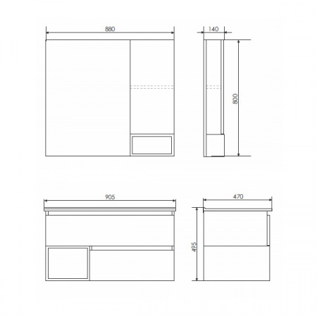 Зеркало-шкаф Comforty Турин-90 дуб бежевый фото