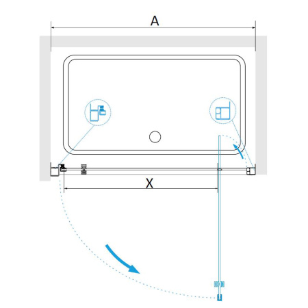 Душевая дверь RGW PA-105 прозрачная 100 см фото