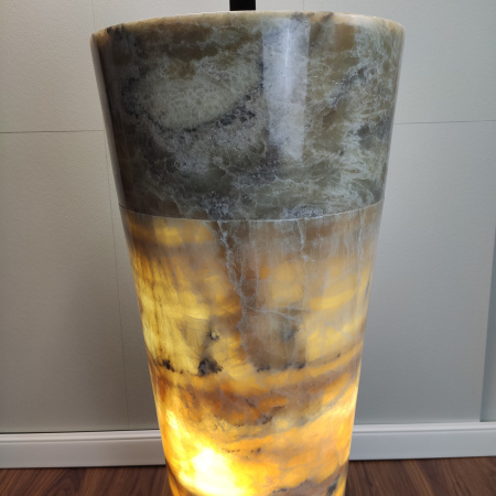 Раковина напольная из оникса Grey ON-01345 (40*40*90) фото