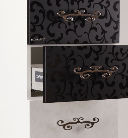 Шкаф-пенал Bellezza Маргарита-40 черный с бельевой корзиной фото