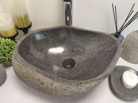 Накладная раковина из речного камня RSM0628 (43*36*15) фото