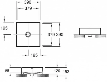 Накладная раковина Jacob Delafon Delta Pure E90011-0 39x39 фото