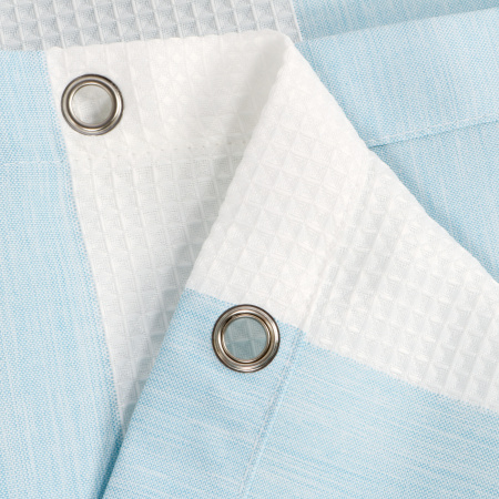 Текстильная шторка для ванны Fixsen Vafel FX-5020C голубая фото