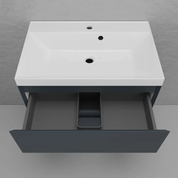 Тумба подвесная под раковину Style Line Манхэттен 70 ЛС-00002363 графит фото