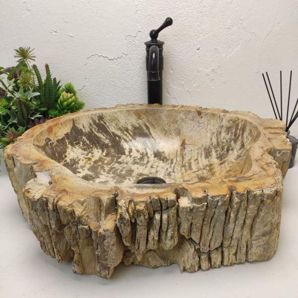 Накладная раковина из окаменелого дерева Fossil Basin OD-01233 (58*48*16) фото