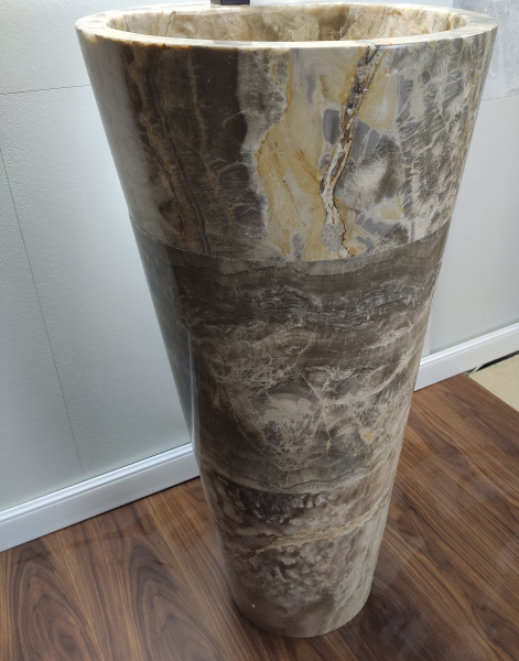 Раковина напольная из оникса Grey ON-01353 (45*45*90) фото