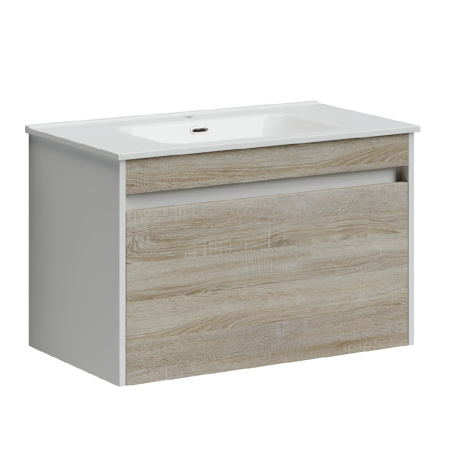 Тумба под раковину Sancos Smart SM80E дуб бардолино/белый фото