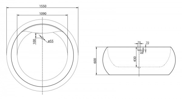 Акриловая ванна BelBagno BB30-1550 155х155 фото