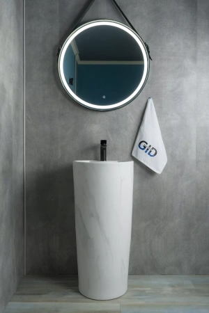 Напольная раковина GID Nb131ws под мрамор, матовая фото