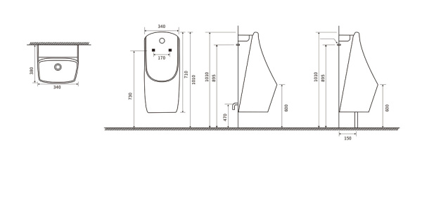 Писсуар сенсорный SantiLine SL-6004MG серый матовый фото