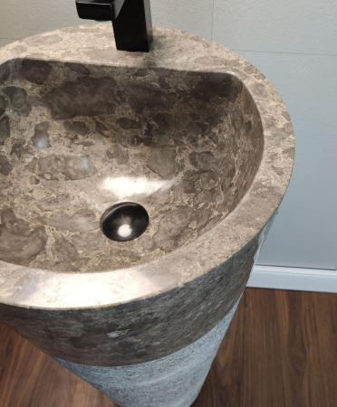 Раковина напольная из мрамора Grey MN-01349 (40*40*90) фото