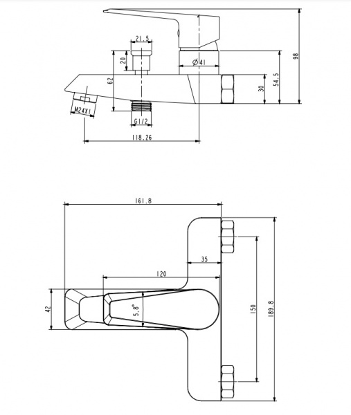 Cмеситель для ванны Omnires Astoria AS5630CR фото