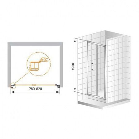 Душевая дверь Cezares Anima ANIMA-BS-80-C-Cr 80 см фото