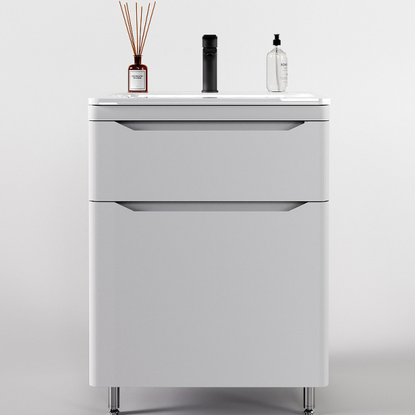 Тумба под раковину Style Line Марелла 60 Люкс Plus СС-00002395 белый матовый антискрейтч фото