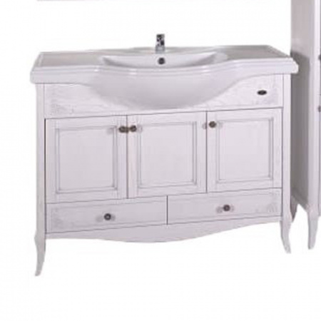 Тумба с раковиной ASB-Woodline Салерно 105 9697 белая фото