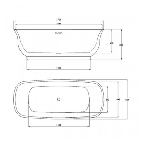 Акриловая ванна Vincea VBT-114 170x75 фото
