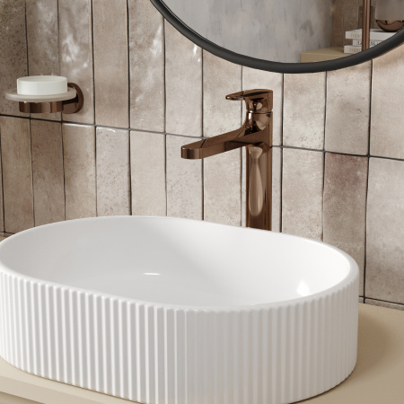 Высокий смеситель для раковины WasserKRAFT Asphe 7703H розовое золото фото