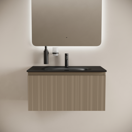 Тумба под раковину Sancos Code CD80GB серо- бежевая фото