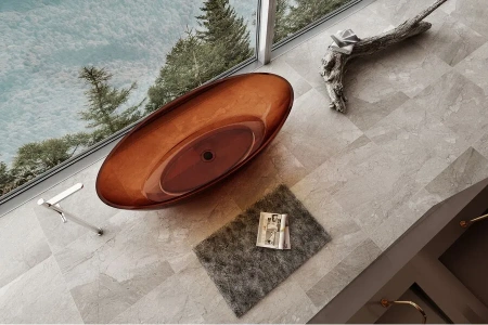 Ванна из полиэфирной смолы Abber Kristall AT9702Opal 180x85 коричневая фото