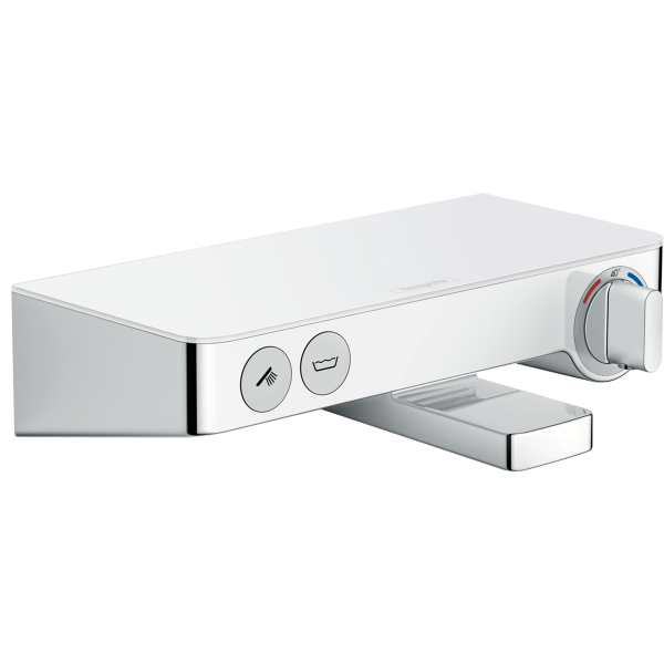 Термостатический смеситель для ванны с душем Hansgrohe Ecostat Select Push 13151400 хром/белый фото