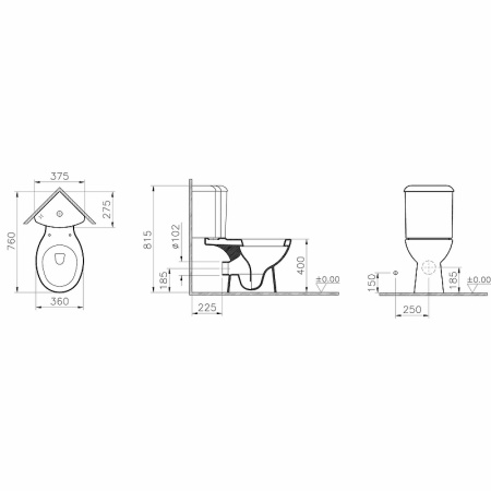 Унитаз компакт Vitra Arkitekt 9754B003-7200 угловой с бачком и сиденьем фото