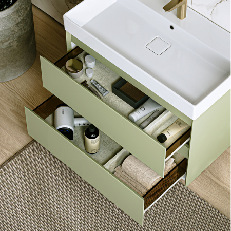 Тумба под раковину Aqwella Geometria 100 GE01102SH шалфей зелёный фото