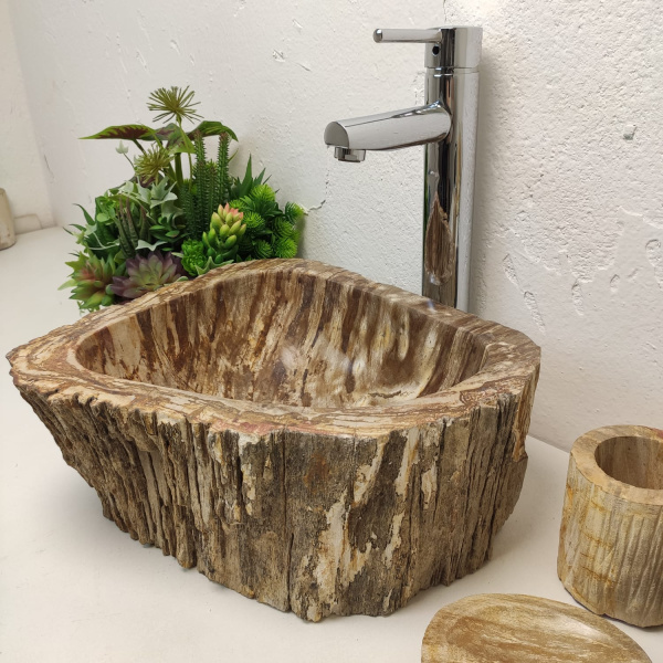 Накладная раковина из окаменелого дерева Fossil Basin OD-01244 (37*33*15) фото