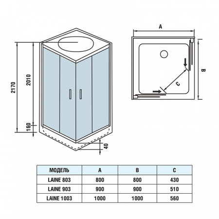 Душевая кабина WeltWasser WW500 Premium Laine 803 80x80 фото