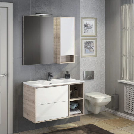 Зеркало-шкаф Comforty Гамбург-90 дуб сонома фото