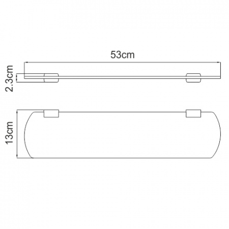 Полка стеклянная WasserKRAFT Sauer K-7924 глянцевое золото фото